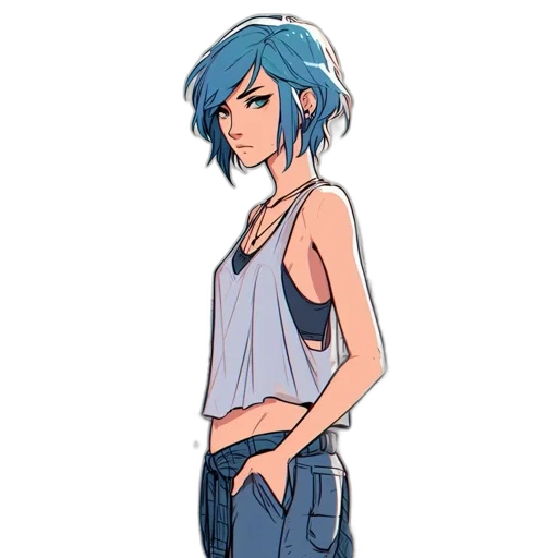 dress, jacket, staff, hair transparent PNG cut-out