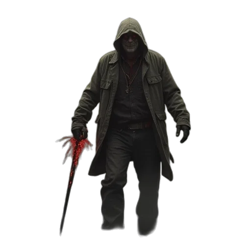 staff, jacket, weapon, creature transparent PNG cut-out
