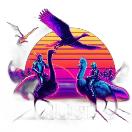 vaporwave, concept art, fantasy art, pixel art transparent PNG cut-out