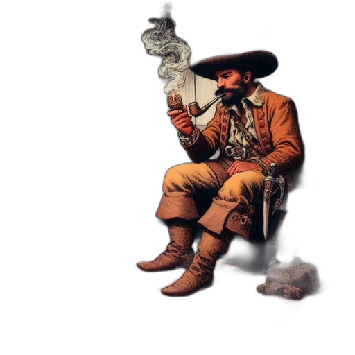staff, weapon, hat, jacket transparent PNG cut-out