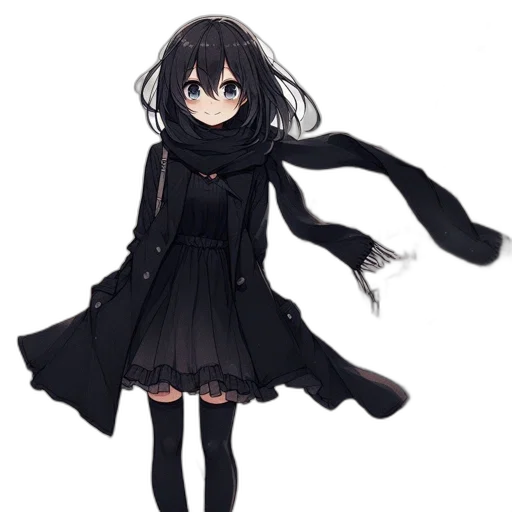 dress, creature, jacket, staff transparent PNG cut-out