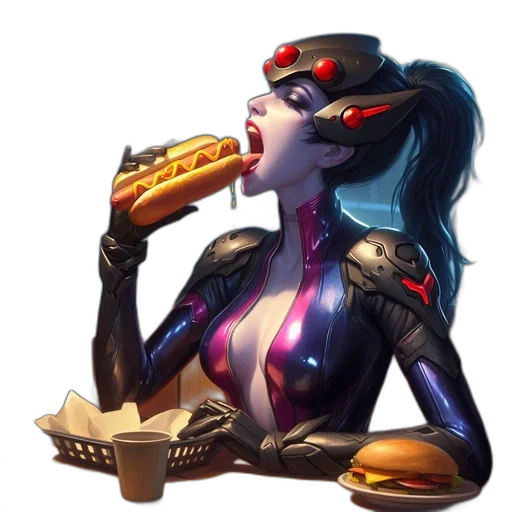 food, robot, concept art, cyberpunk transparent PNG cut-out