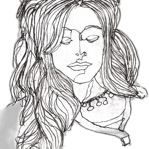 jewelry, face, pencil sketch, cartoon transparent PNG cut-out