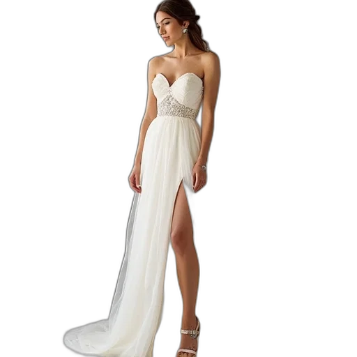 dress, line, sweetheart, strapless transparent PNG cut-out