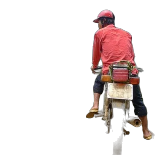 person, red, shirt, helmet transparent PNG cut-out