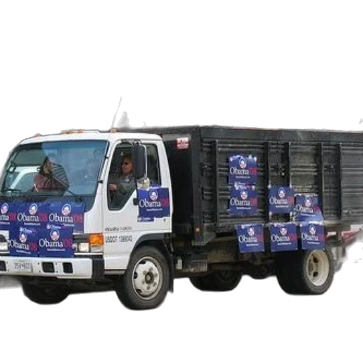 truck, obama, signs, driving transparent PNG cut-out