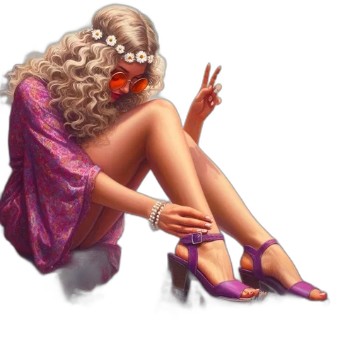 dress, shoes, jewelry, concept art transparent PNG cut-out