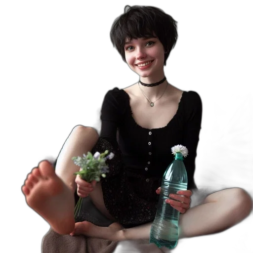 bottle, dress, creature, staff transparent PNG cut-out