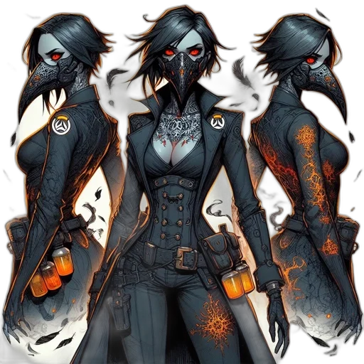 mask, concept art, cyberpunk, fantasy art transparent PNG cut-out