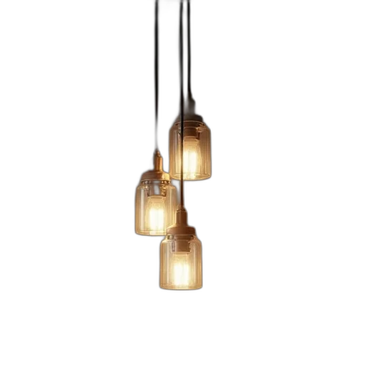 3d render, long, glass, hanging transparent PNG cut-out