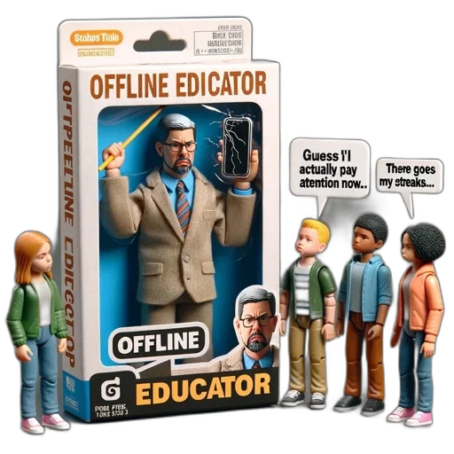 3d render, offline, educator, action transparent PNG cut-out