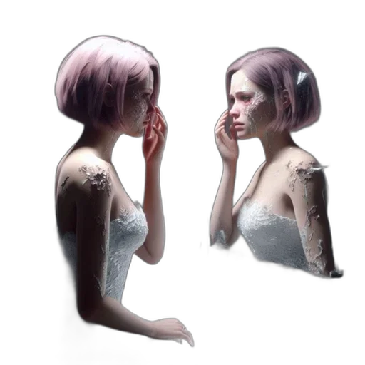 face, mask, hair, dress transparent PNG cut-out