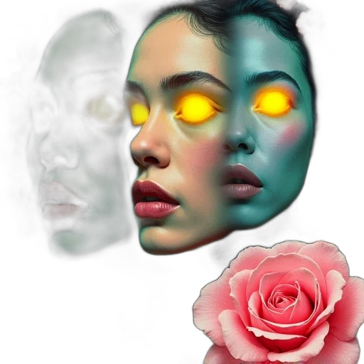 mask, face, flower, robot transparent PNG cut-out