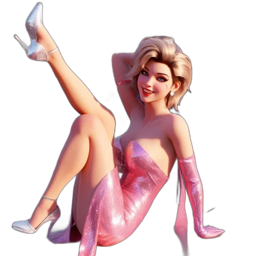 dress, shoes, 3d render, concept art transparent PNG cut-out