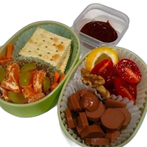 food, bento, box, crackers transparent PNG cut-out