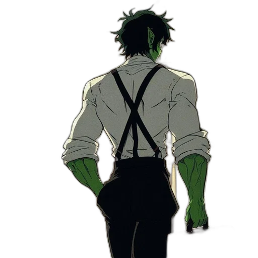staff, jacket, weapon, comic book art transparent PNG cut-out
