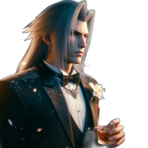face, jacket, concept art, 3d render transparent PNG cut-out