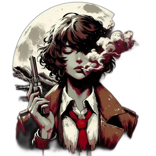 jacket, staff, comic book art, concept art transparent PNG cut-out