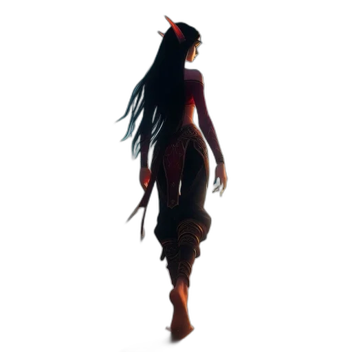 dress, hat, staff, creature transparent PNG cut-out