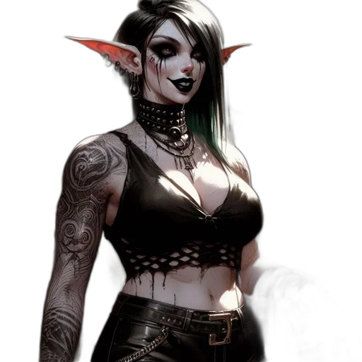 fantasy art, concept art, comic book art, cyberpunk transparent PNG cut-out