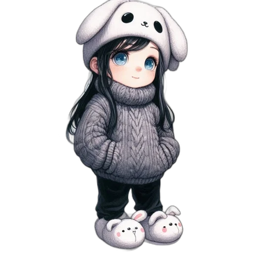 animal, creature, jacket, hat transparent PNG cut-out