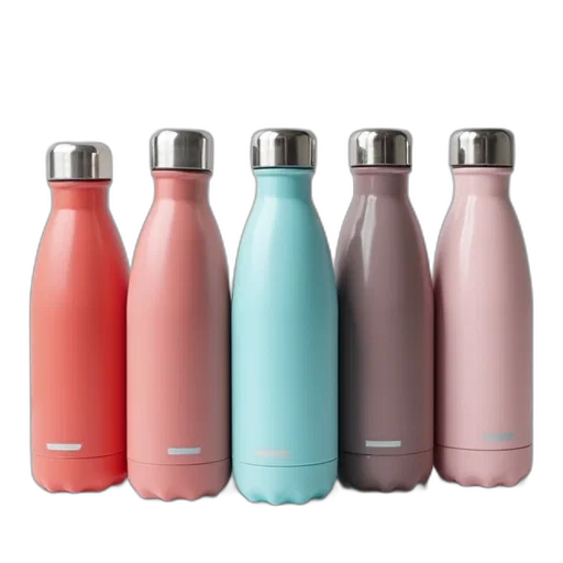 bottle, pastel, colorful, aluminum transparent PNG cut-out
