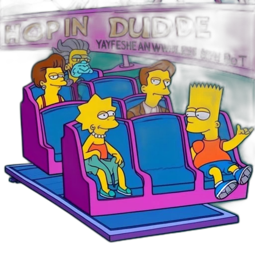furniture, car, vaporwave, cartoon transparent PNG cut-out