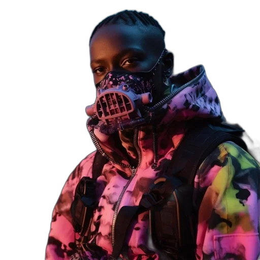 jacket, mask, face, creature transparent PNG cut-out