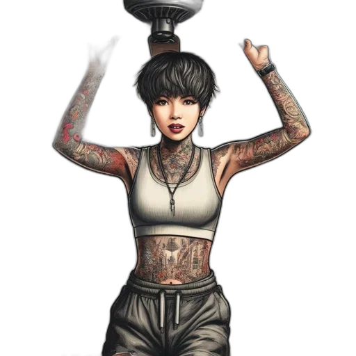 fantasy art, concept art, comic book art, cyberpunk transparent PNG cut-out