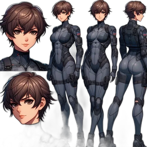 robot, concept art, cyberpunk, anime transparent PNG cut-out