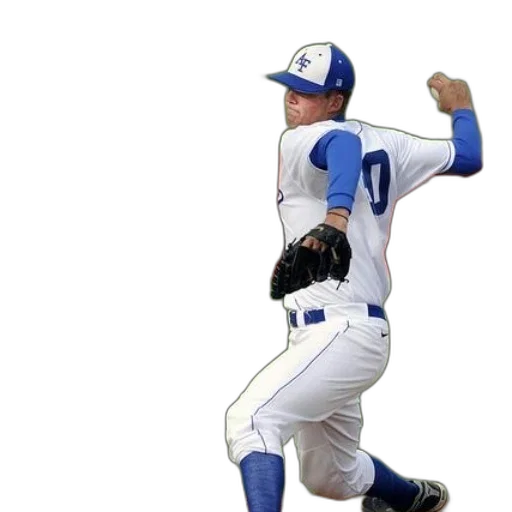 baseball, player, white, blue transparent PNG cut-out