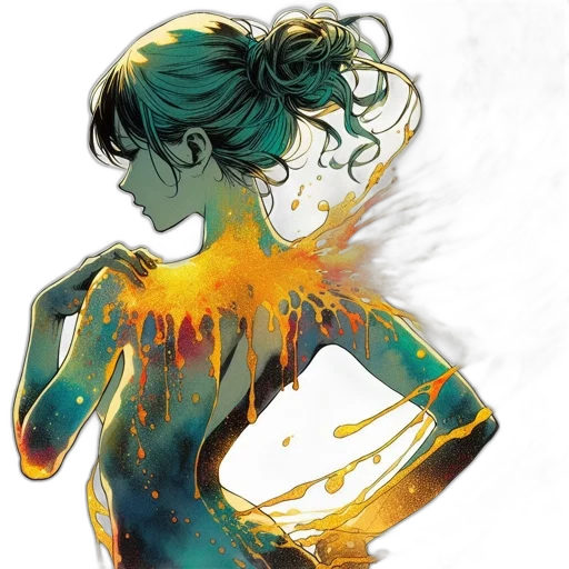 dress, comic book art, watercolor, concept art transparent PNG cut-out