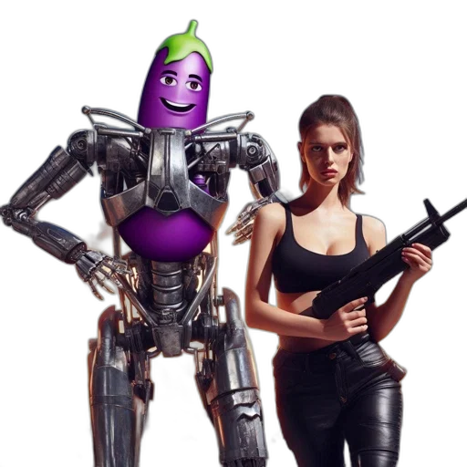 robot, weapon, concept art, 3d render transparent PNG cut-out