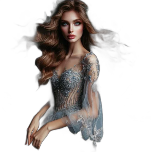 dress, jewelry, fantasy art, photorealistic transparent PNG cut-out