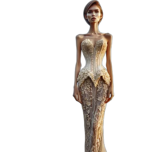 dress, jewelry, 3d render, concept art transparent PNG cut-out