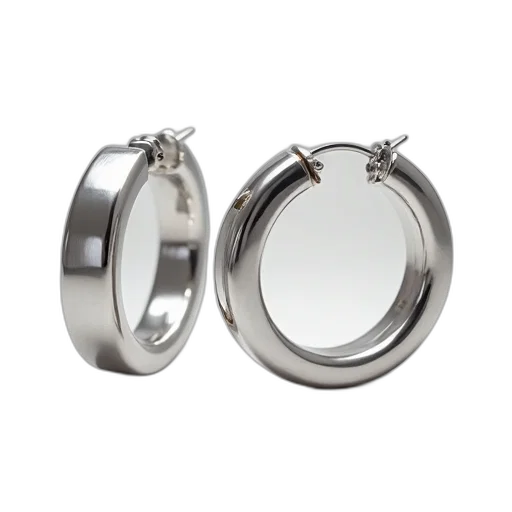 jewelry, pair, silver, hoop transparent PNG cut-out