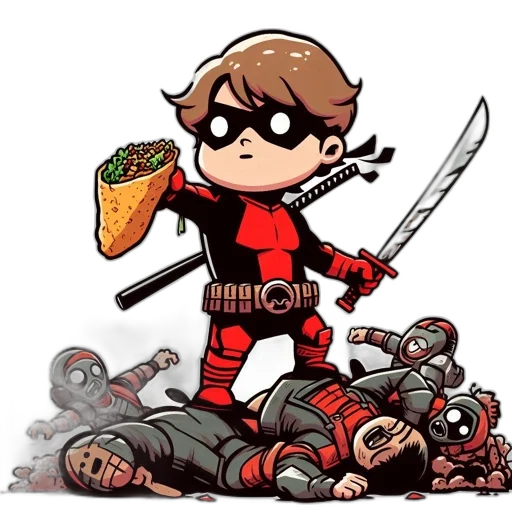 weapon, food, comic book art, pixel art transparent PNG cut-out