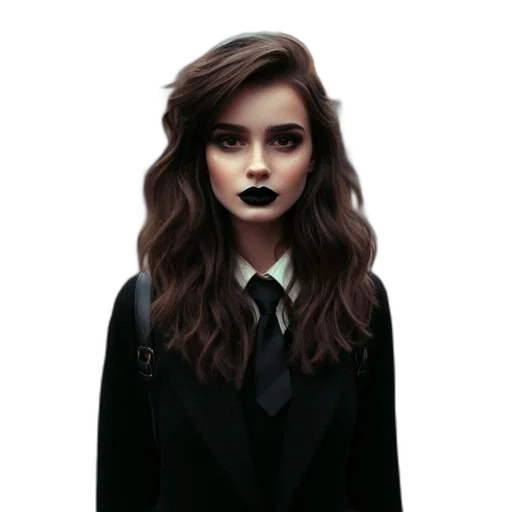 hair, jacket, face, staff transparent PNG cut-out