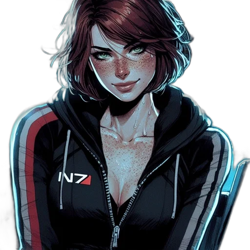 jacket, face, comic book art, cyberpunk transparent PNG cut-out