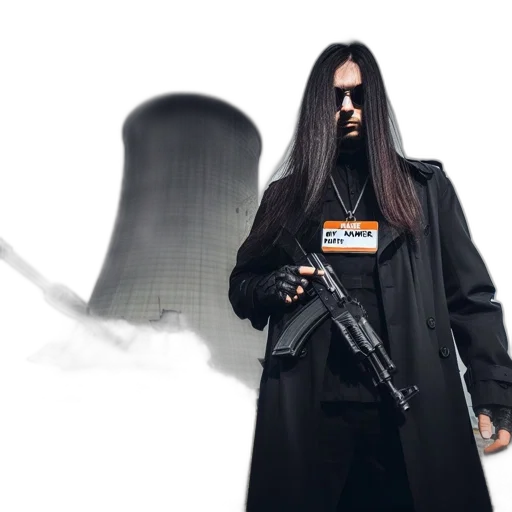 weapon, jacket, hair, cyberpunk transparent PNG cut-out