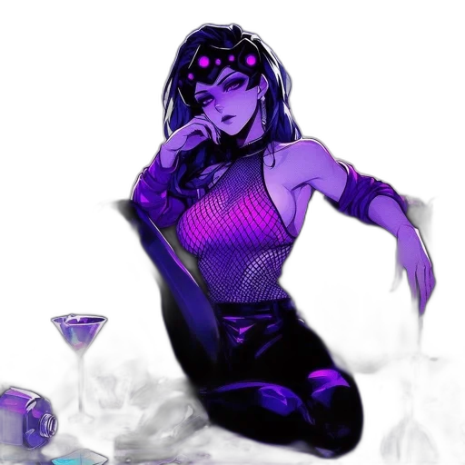jewelry, dress, cyberpunk, vaporwave transparent PNG cut-out