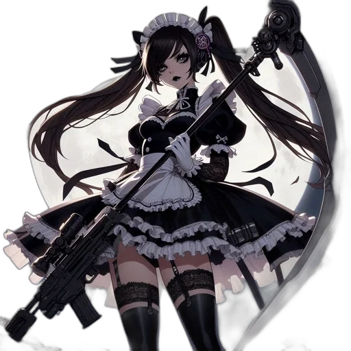 weapon, staff, dress, anime transparent PNG cut-out
