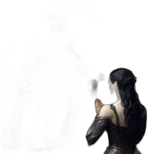 dress, sword, dragon, staff transparent PNG cut-out