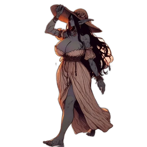 staff, hat, dress, mask transparent PNG cut-out