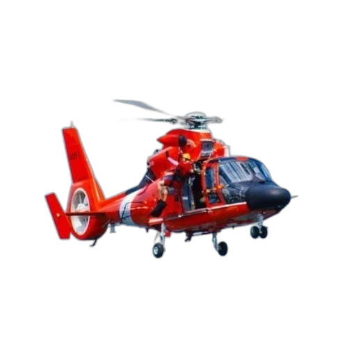 3d render, red, helicopter, rescue transparent PNG cut-out