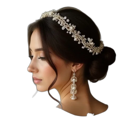 jewelry, crown, face, photorealistic transparent PNG cut-out