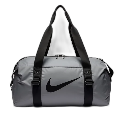 grey, nike, duffel, bag transparent PNG cut-out