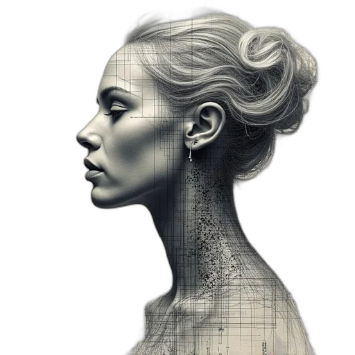 face, hair, robot, crown transparent PNG cut-out