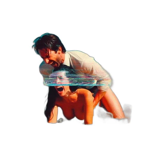 creature, hair, vaporwave, pixel art transparent PNG cut-out