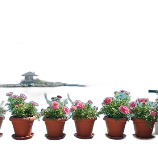 staff, flower, building, photorealistic transparent PNG cut-out